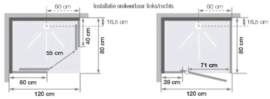 DOUCHECABINE KINEDO EDEN 120 - 80 o 210 ! Draaideur