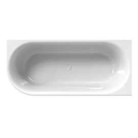 Easylux Navajo 2.0 bad back-to-wall rechts 1800 x 800 x 600 mm - wit - met sleuf overloop - inclusief afvoer wit glans