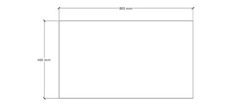 Easylux Klaire top - HPL wastafelblad 800 x 460 x 18 mm - zonder uitsparing - walnut