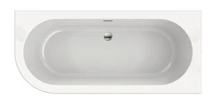 Easylux Navajo back to wall bad acryl 1800 x 800 x 600 mm - wit - hoek rechts - met poten - middenafloop - inclusief click-clac sifon