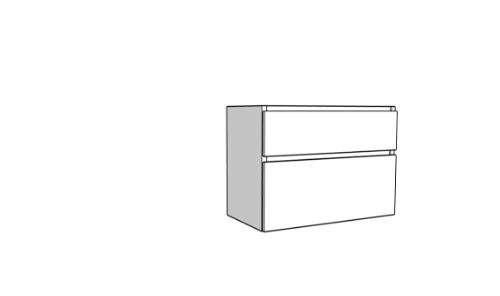 Easylux Klaire 65 - wastafelonderkast met 2 laden 900 x 435 x 650 mm - uitsparing links - wit