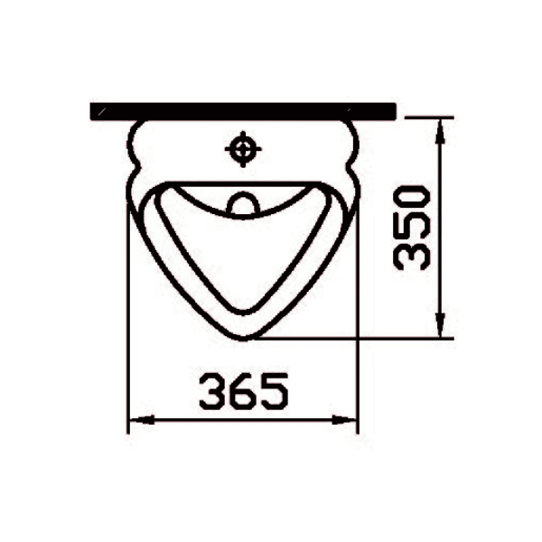 Easylux Normus urinoir 365 x 350 x 575 mm - wit antibacterieel - aanvoer boven