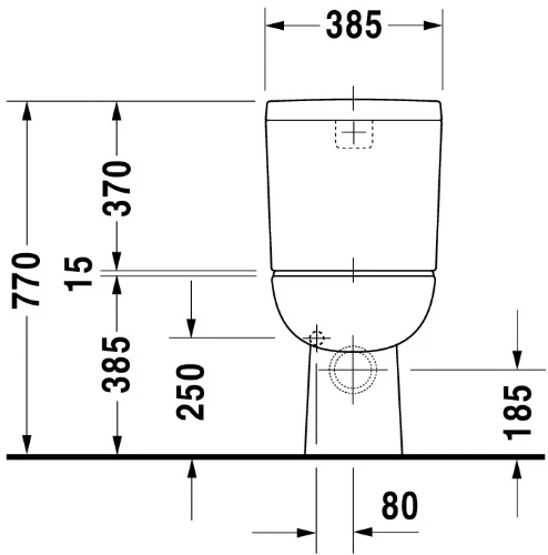 Staand Toilet Duravit D-Code (Pot + spoelbak + zitting) Uitgang H