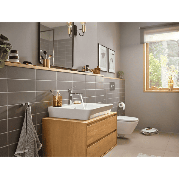 Hansgrohe Rebris E 110 wastafelmengkraan met automatische lediging - Coolstart - chroom