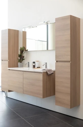 Easylux Kivu kolomkast met 2 deuren 350 x 330 x 1690 mm - smoked oak - omkeerbaar