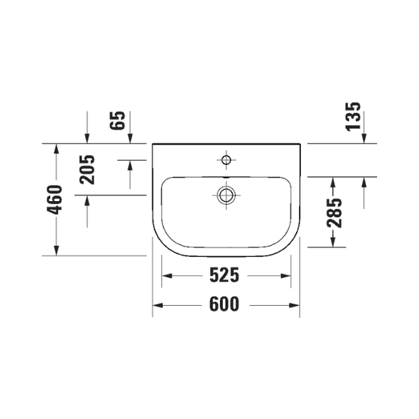 Lavabo Duravit D-Code 600 x 460 mm