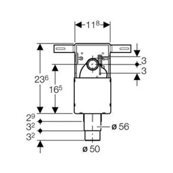 Geberit PP inbouwsifon voor wastafel - 5/4 x 32 mm - chroom - geschikt voor mindervalidewastafel