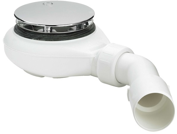 Viega Tempoplex douchesifon 90 mm - chroom - inclusief kleurset - afvoer horizontaal - inbouwhoogte 60 mm