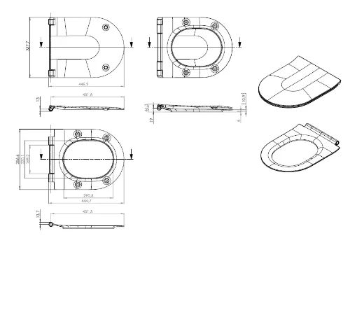 Easylux Obi toiletzitting Slimseat met Quickrelease & Softclose - tabak