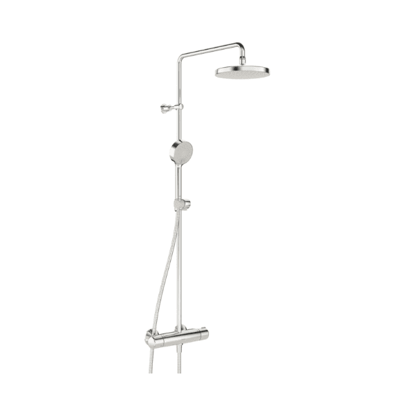 Hansa Hansamicra douchethermostaatset - chroom - Micra douchethermostaat - hoofddouche rond 200 mm - handdouche - doucheflexivel 1/2 x 1750 mm