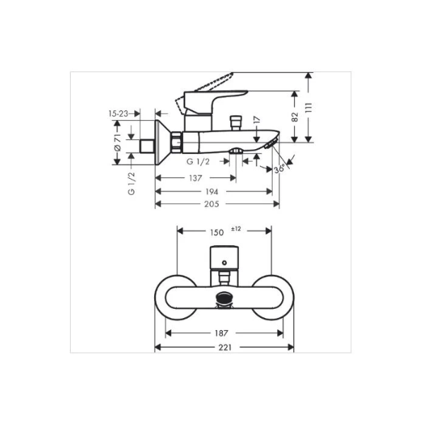 Hansgrohe Talis E badmengkraan - brushed bronze