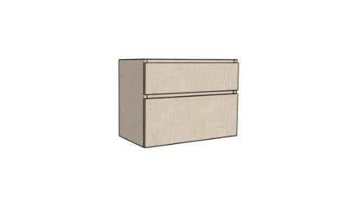 Easylux Klaire 65 - wastafelonderkast met 2 laden 1000 x 435 x 650 mm - uitsparing in het midden - linnen