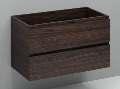 Easylux Kivu wastafelonderkast met 2 lades greeploos 900 x 475 x 520 mm - lungo - rechtse uitsnijding
