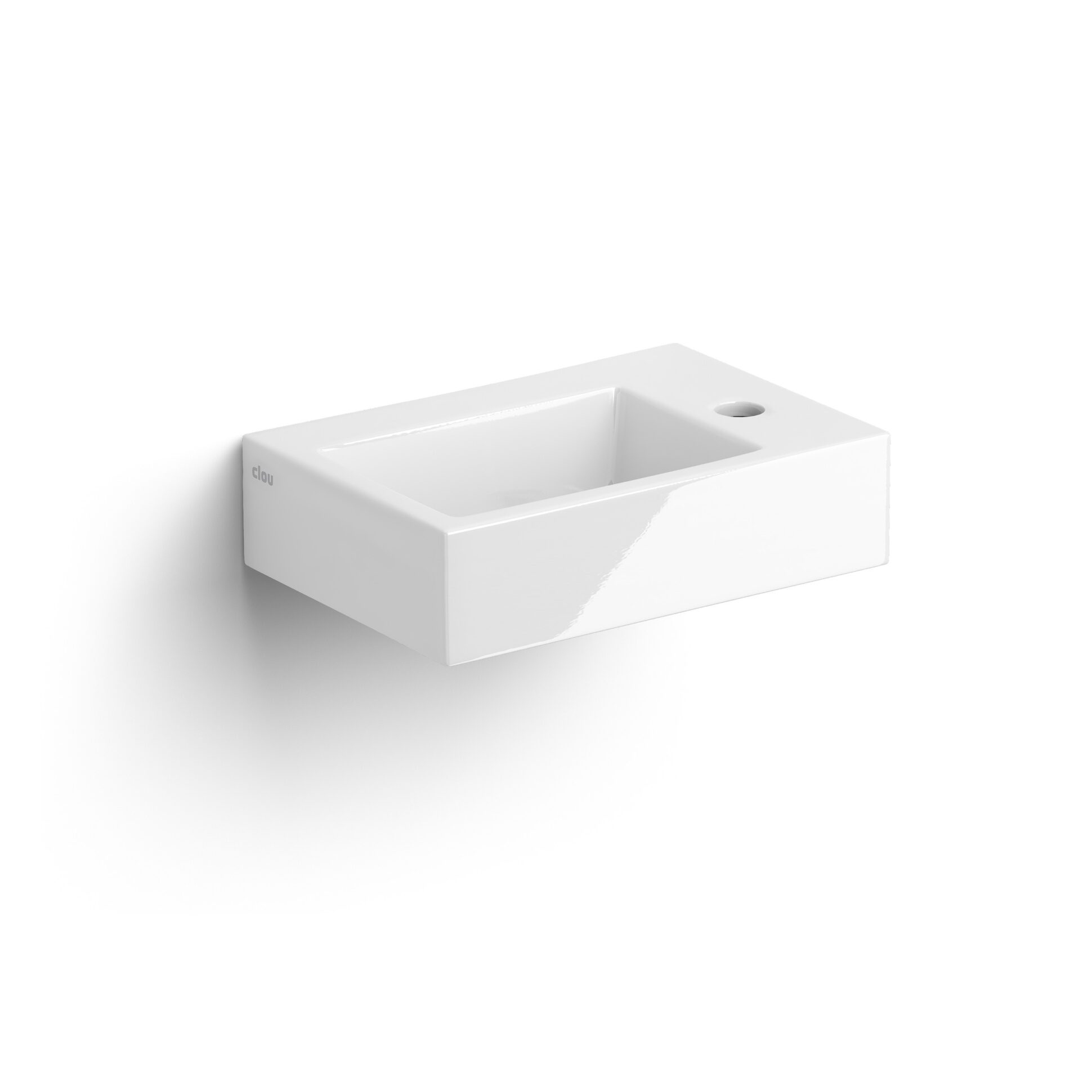Clou Flush 2 handenwasser 360 x 245 x 90 mm - wit - porselein - met kraangat en plug