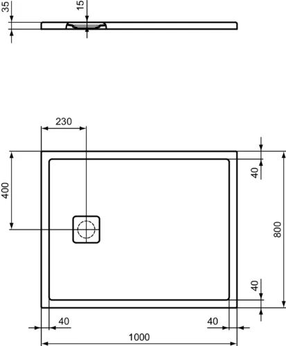 Ideal Standard Ultra Flat Evo douchebak 1000 x 800 x 35 mm - wit mat