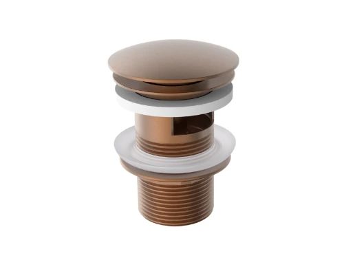 Easylux Vivo afvoerplug met overloop - click-clack - open plug - Brushed Copper