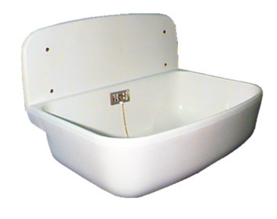Nicoll ABU Mini 1 uitgietbak 495 x 345 x 150 mm - wit - incl afvoerplug met stop en ketting