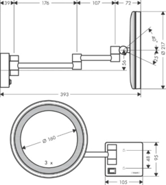 Hansgrohe AddStoris scheerspiegel rond - zwart mat - met verlichting