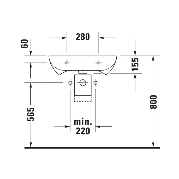 Lavabo Duravit D-Code Vital Med 600 x 550 mm