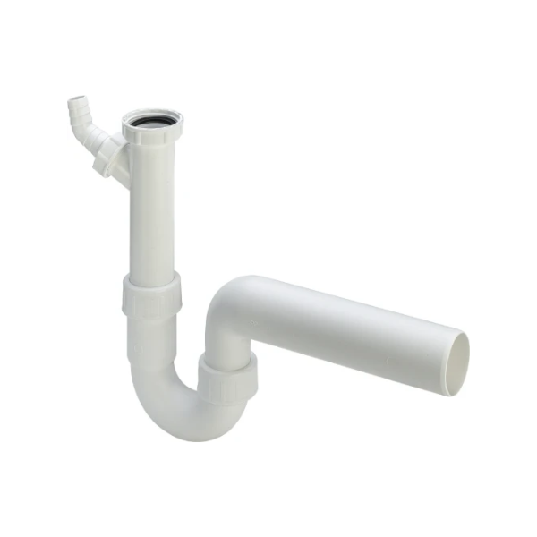 Viega Universal PP enkele buissifon met WMA 6/4 x 40 mm - wit - afvoer horizontaal