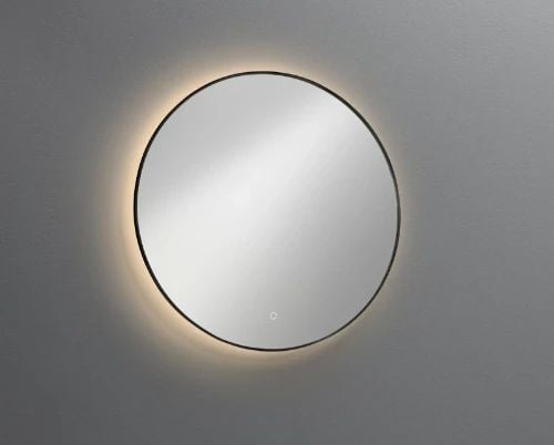 Easylux Mila spiegel rond 600 mm - met Led verlichting - zwart mat