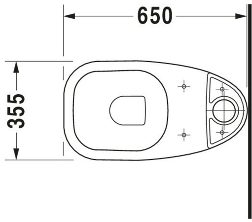 Duravit D-Code staand toilet uitgang H - wit - B355xD650 mm