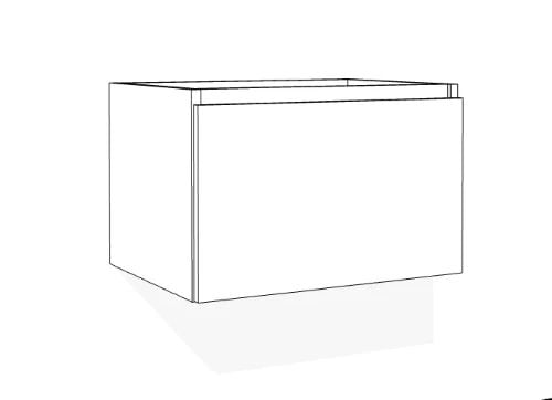 Easylux Klaire 39 - wastafelonderkast met 1 lade 600 x 435 x 390 mm - wit