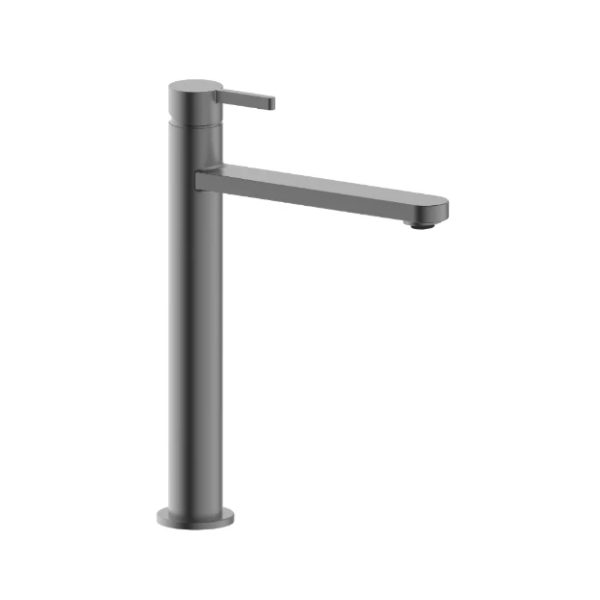 Easylux Vivo verhoogde wastafelmengkraan met coldstart - rechte uitloop - zonder lediging - Gun Metal