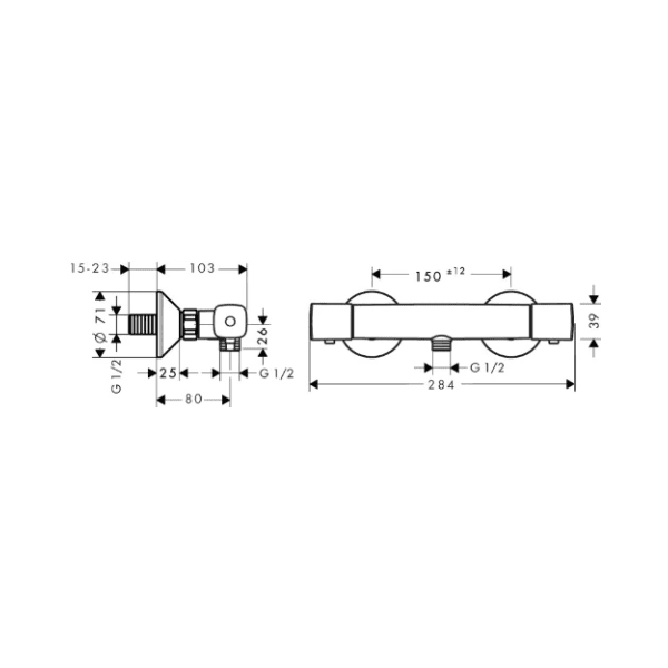 Hansgrohe Ecostat Universal douchethermostaat - chroom