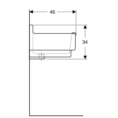 Geberit 300 Basic uitgietbak met stootrand 610 x 460 x 340 mm - wit - met gaten voor emmerrooster