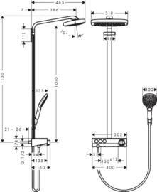 Hansgrohe Raindance Select E 300 3jet douchesysteem met douchethermostaat - wit/chroom