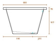 Easylux Helios bad composiet 1800 x 800 mm - wit hoogglans - zonder poten