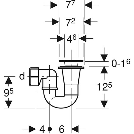Geberit Standard PP douchesifon 55 mm - chroom