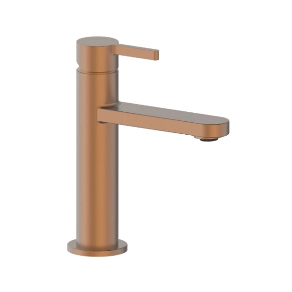 Easylux Vivo wastafelmengkraan met coldstart - rechte uitloop - zonder lediging - Brushed Copper