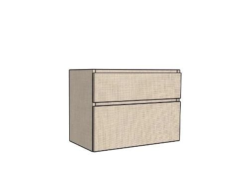 Easylux Klaire 65 - wastafelonderkast met 2 laden 900 x 435 x 650 mm - uitsparing links - linnen