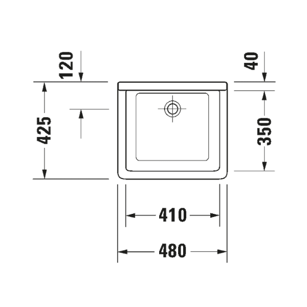 Duravit Starck 3 uitgietbak 480 x 425 mm - wit - zonder overloop