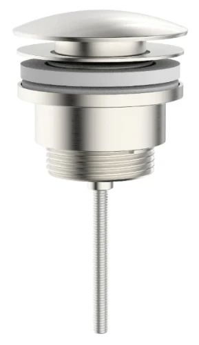 Easylux Vivo afvoerplug universeel - click-clack - open plug - Brushed Nikkel