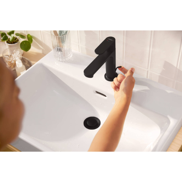 Hansgrohe Rebris S 110 wastafelmengkraan CoolStart met automatische lediging - matt black