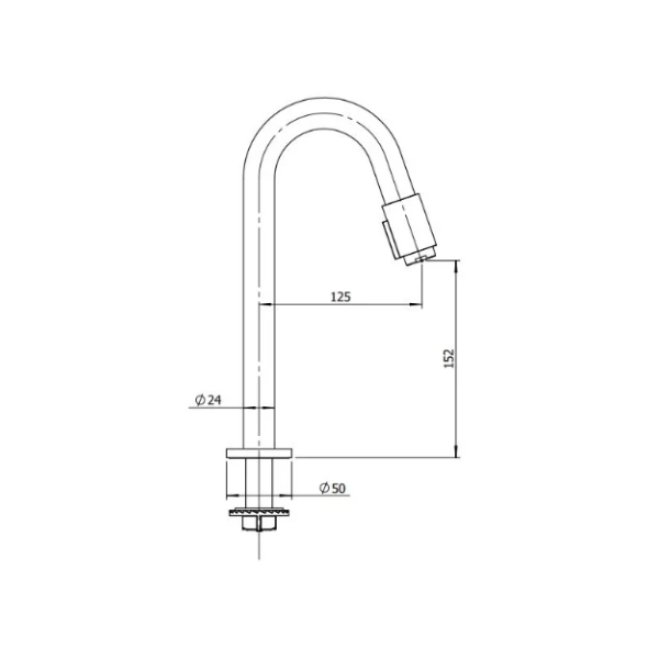 Easylux Vivo koudwaterkraan - uitloop 270 mm - Brushed Copper