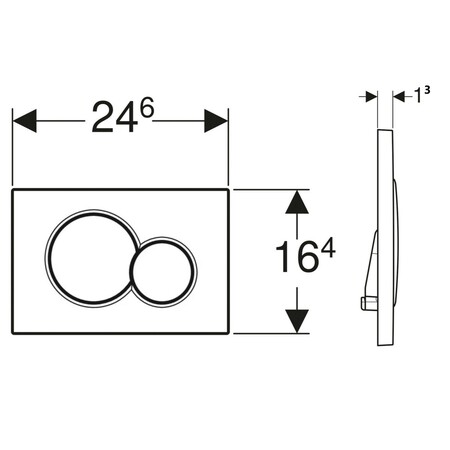 Geberit Sigma 01 bedieningsplaat - wit - kunststof - 2 druktoetsen