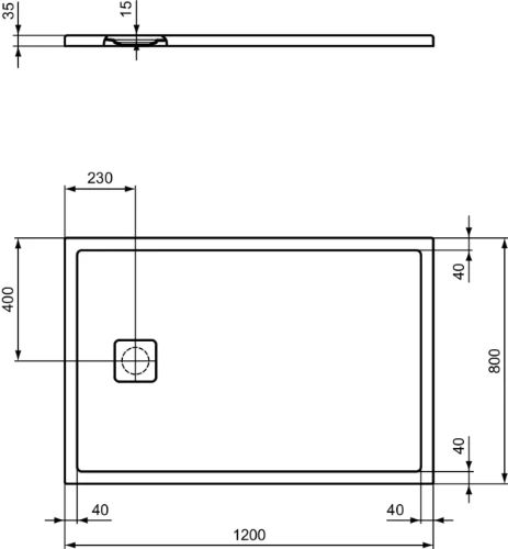 Ideal Standard Ultra Flat Evo douchebak 1200 x 800 x 35 mm - wit mat