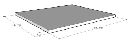 Easylux Kivu wastafelblad HPL 600 x 500 x 18 mm - wit laminaat