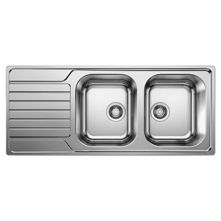 Blanco Dinas inb spoeltafel omkeerb incl garnituur rvs 18/10 8S 116x50cm