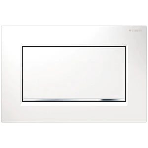 Geberit Sigma 30 bedieningsplaat - wit - spuitgietzink - 1 druktoets chroom rondom druktoets