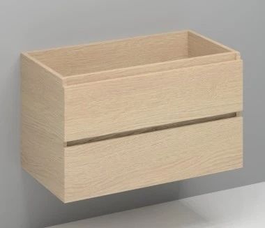 Easylux Kivu wastafelonderkast met 2 lades greeploos 900 x 475 x 520 mm - smoked oak - linkse uitsnijding