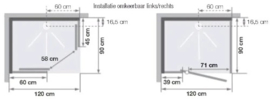 DOUCHECABINE KINEDO EDEN 120 - 90 o 210 ! Schuifdeur