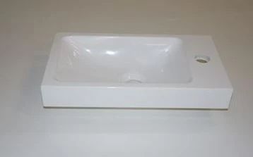 Easylux Thiny handenwasser 400 x 220 mm - omkeerbaar zonder bevestigingsgaten - wit