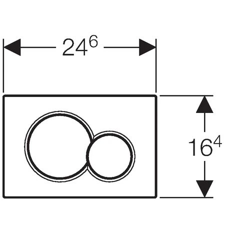 Geberit Sigma 01 bedieningsplaat - zwart - kunststof - 2 druktoetsen