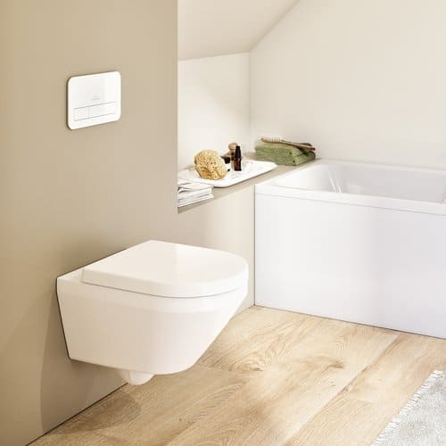 Villeroy & Boch Architectura hangtoilet PACK TwistFlush (hangtoilet + zitting met softclose) 370 x 530 mm - zonder spoelrand - wit - verborgen bevestiging