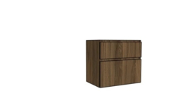 Easylux Klaire 65 - wastafelonderkast met 2 laden 700 x 435 x 650 mm - uitsparing in het midden - walnut